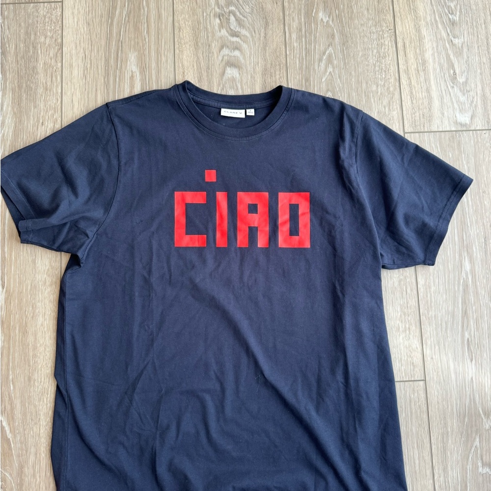 Clare V Navy Tee with Red'CIAO' Graphic - Picture 4 of 7